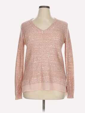 Liz Claiborne Women’s Rose Gold Sequins Sweater Top - Size XL